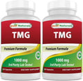 Best Naturals TMG Trimetilglicina (Betaína Anhidra) 1000 mg - 120 Cápsulas (Pack de 2)