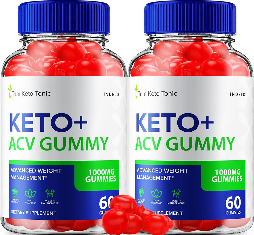 Trim Keto Tonic Gomitas Keto ACV con Vitamina B12 - 2 Paquetes (120 Gomitas)