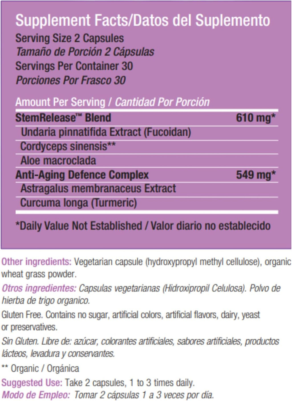 Stemrelease3 Cutting-Edge Stem Cell Nutrition, 60 Cápsulas