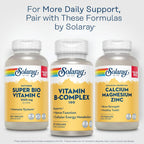 SOLARAY Complejo B 100mg - Energía Celular, Apoyo Nervioso y Cardíaco - 8 Vitaminas B - B12, B1, B2, B3, B6, Niacina, Ácido Fólico y Biotina - Vegano, 50 Cápsulas