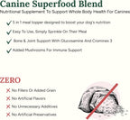 Canine Superfood Boost – Complemento alimenticio para perros, todas las etapas vitales, 30 raciones, sabor a carne