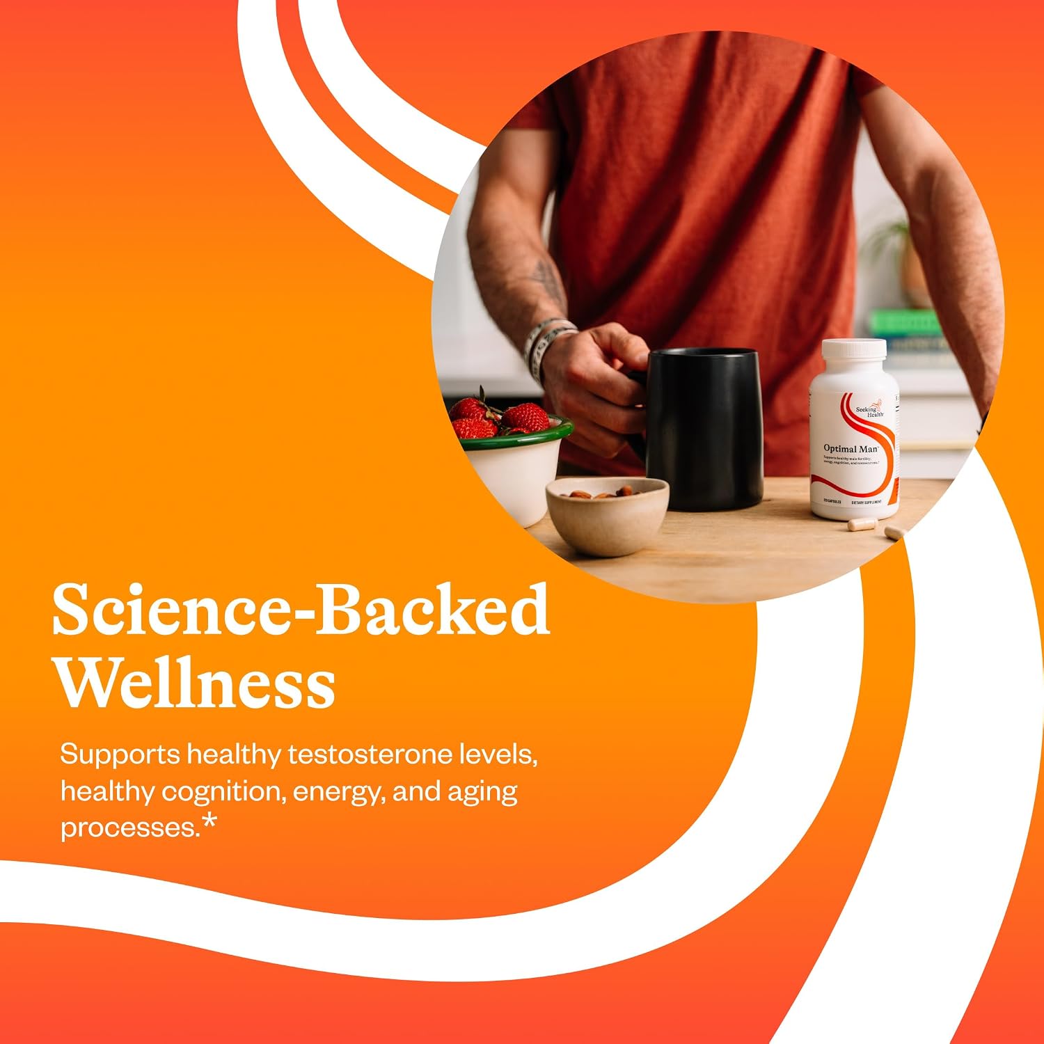 Seeking Health Optimal Man – Multivitamínico para hombres con Zinc, Folato Activo y Ácido Alfa-Lipoico