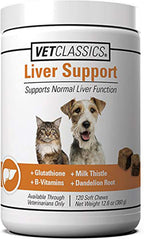 Vet Classics Liver Support – Suplemento Hepático para Perros y Gatos – 60 Comprimidos Masticables