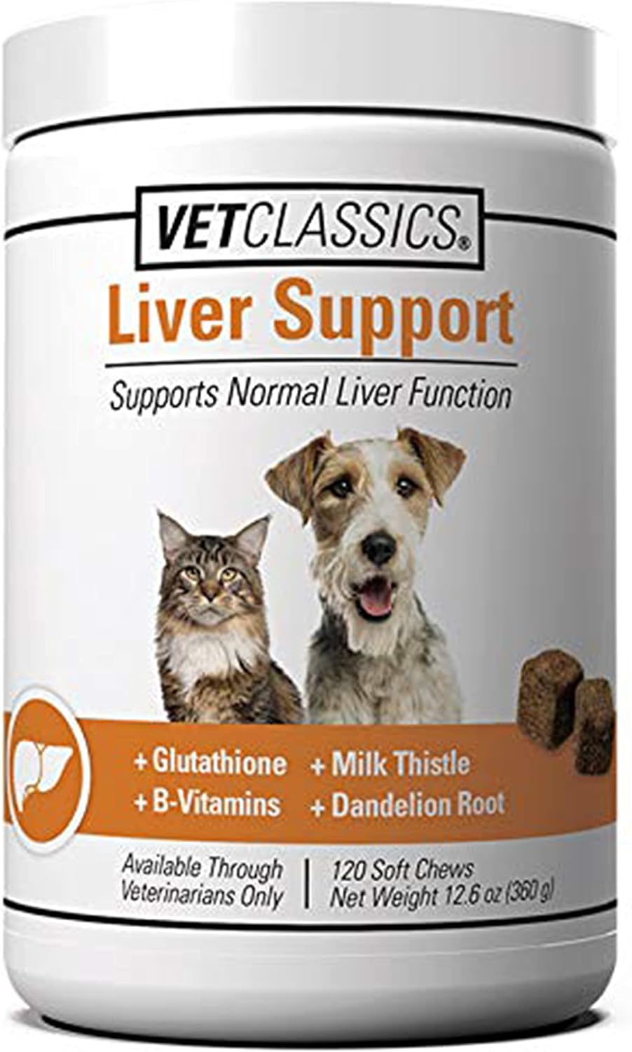 Vet Classics Liver Support – Suplemento Hepático para Perros y Gatos – 60 Comprimidos Masticables