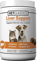 Vet Classics Apoyo Hepático para Perros y Gatos – Suplemento para la Función Hepática – B-vitaminas, Glutatión, Cardo Mariano – 120 Comprimidos Blandos