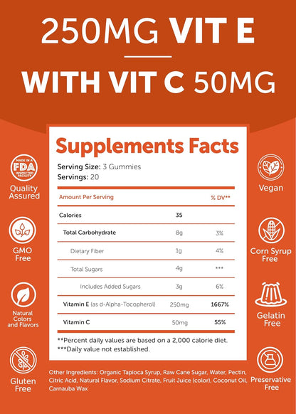 Lunakai Vitamin E 400 IU Gummies with – Vegano: sin gelatina ni derivados animales. – Image 5