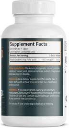 Bronson Ácido Fólico 800 mcg – 360 Comprimidos
