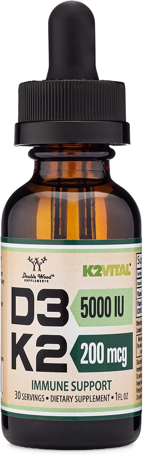 Vitamina D3 K2 5.000 UI Gotas Líquidas con K2Vital MK-7 200 mcg - Double Wood