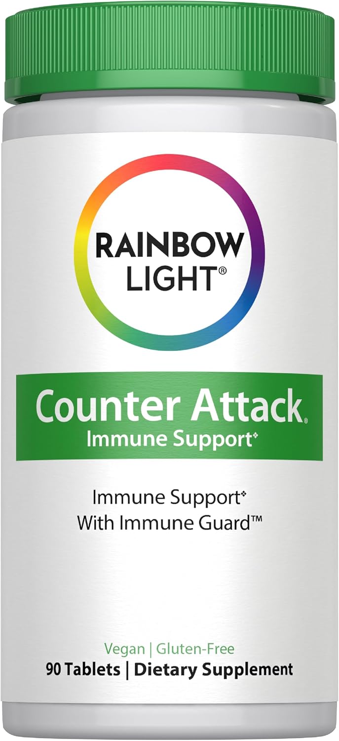 Rainbow Light Counter Attack – Defensa Inmunológica con Vitamina C y Zinc, 90 Comprimidos