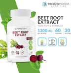Extracto de Remolacha Roja 1300 mg por Dosis – 60 Cápsulas – Vegano – Fabricado en EE.UU.