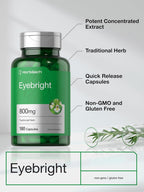 Horbäach Suplemento Herbal de Eyebright | 180 Cápsulas | Sin OGM, Sin Gluten
