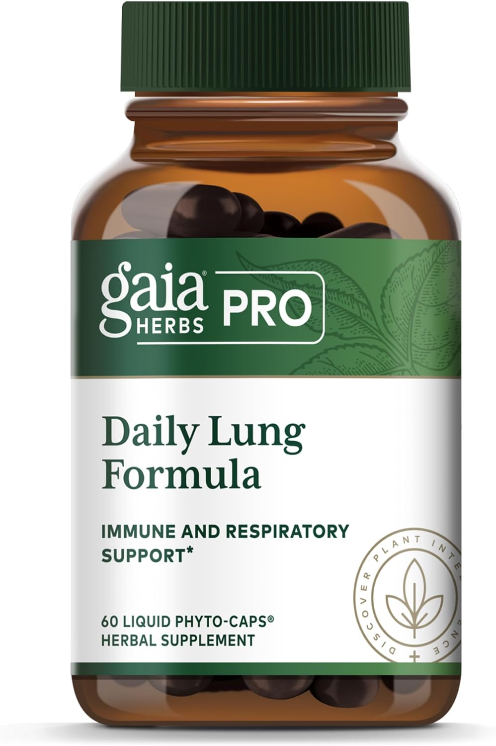 GAIA HERBS PRO Fórmula Pulmonar Diaria - Apoyo a la Salud Respiratoria - Suplemento con Hoja de Gordolobo, Raíz de Malvavisco y Más - Vegano, Sin Gluten, Sin Soja - 60 Cápsulas Líquidas