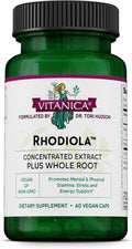 Vitanica Extracto de Raíz de Rhodiola Rosea 200mg - 60 Cápsulas Veganas