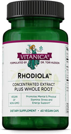 Vitanica Extracto de Raíz de Rhodiola Rosea 200mg - 60 Cápsulas Veganas