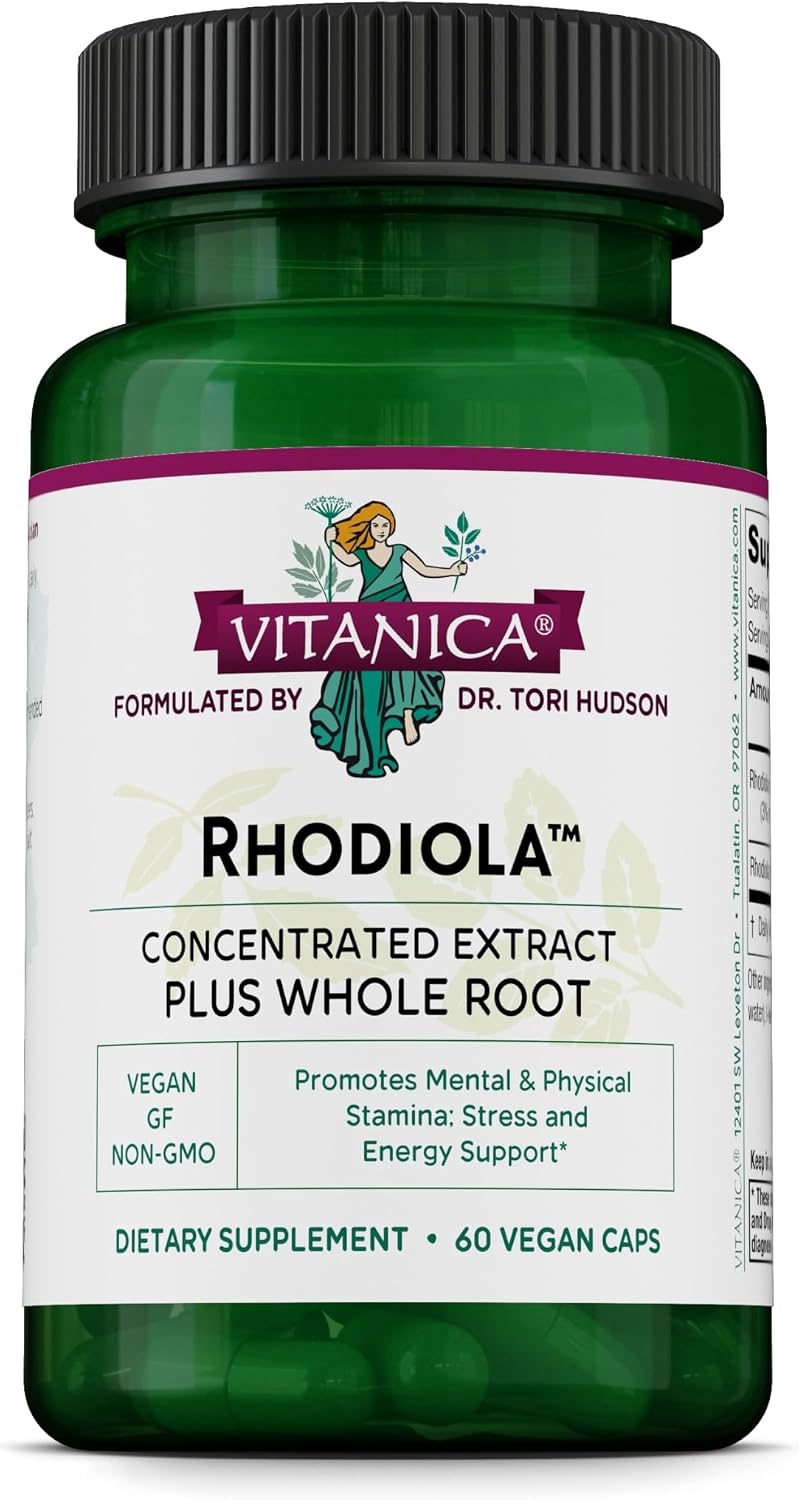Vitanica Extracto de Raíz de Rhodiola Rosea 200mg - 60 Cápsulas Veganas