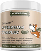 Wonder Paws Immune Support – Polvo de Setas Orgánicas para Perros, 90 Dosis