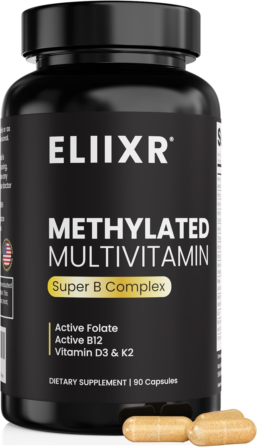 Eliixr Methylated Multivitamin Iron Free – – Metilcobalamina (B12 activa) : contribuye a la reducción del – Image 1
