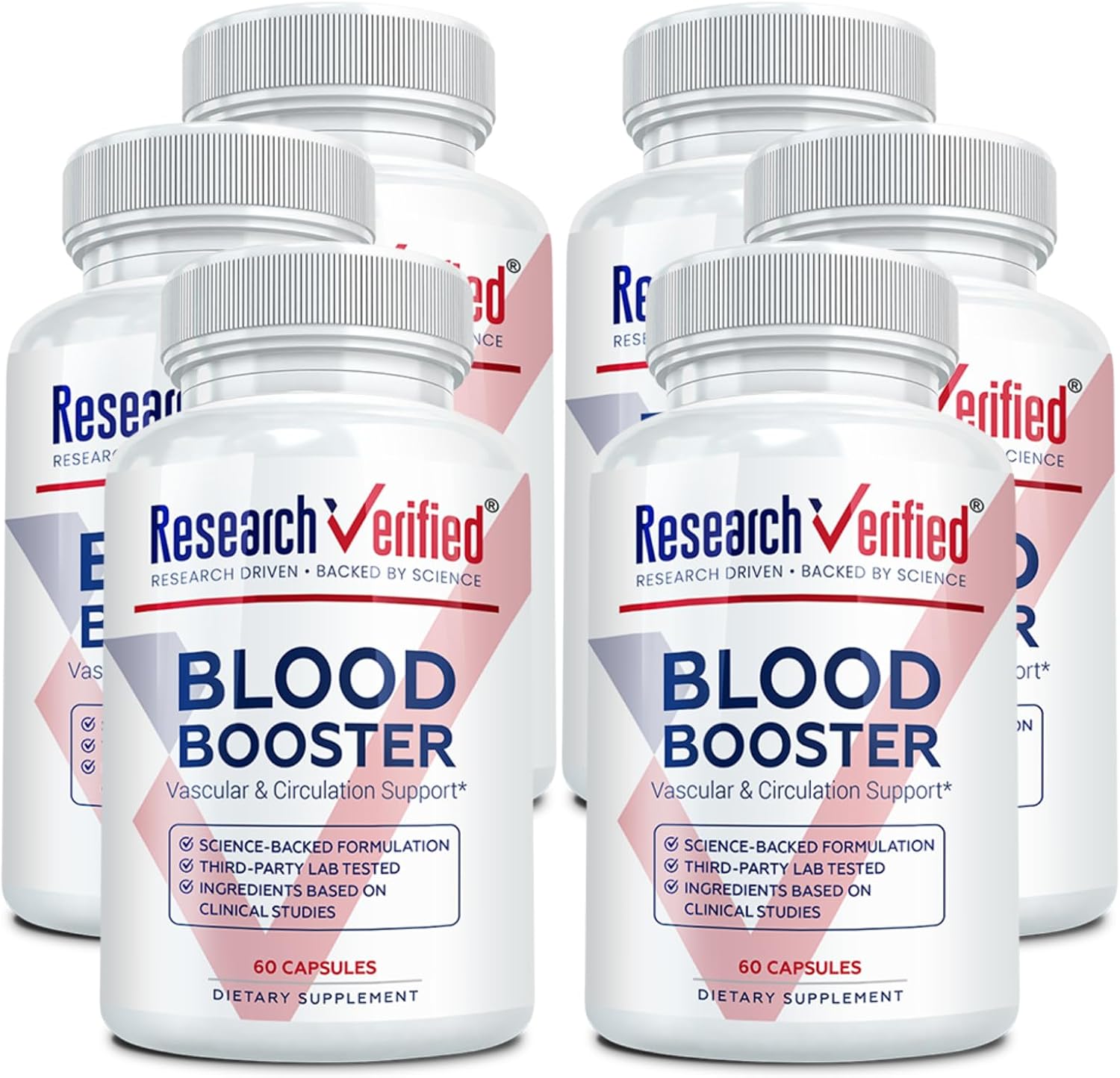 Research Verified Blood Booster - Apoyo Sanguíneo - Espino, Magnesio, Apio en Polvo, BioPerina - 360 Cápsulas - Suministro para 6 Meses
