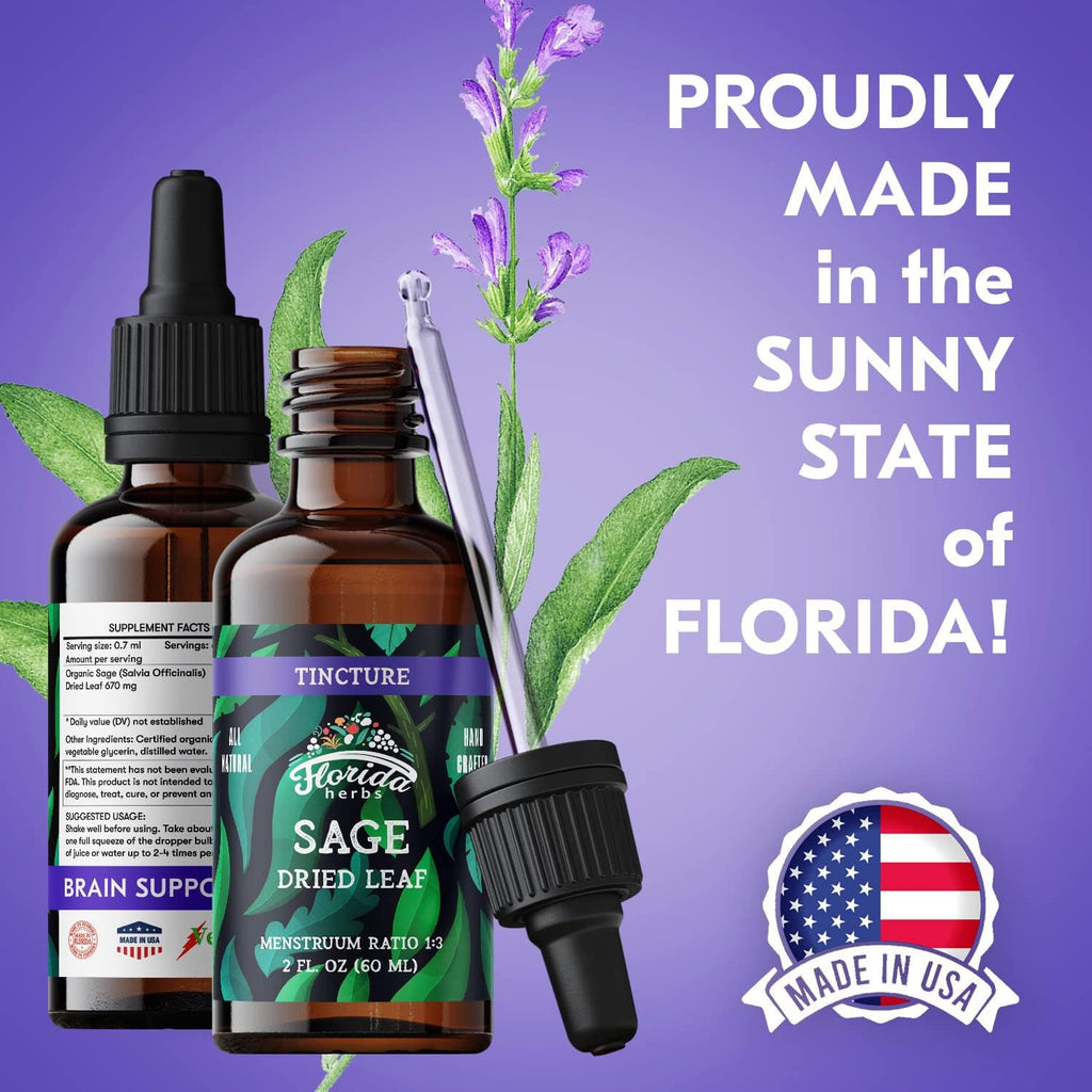 Extracto de Salvia Orgánico – Salvia officinalis – Sin Alcohol – 2 oz