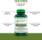 Green Organic Supplements Niacinamida, Niacina, NAD, NADH, Alta Absorción, No Transgénico, Sin Gluten (Pack de 4)