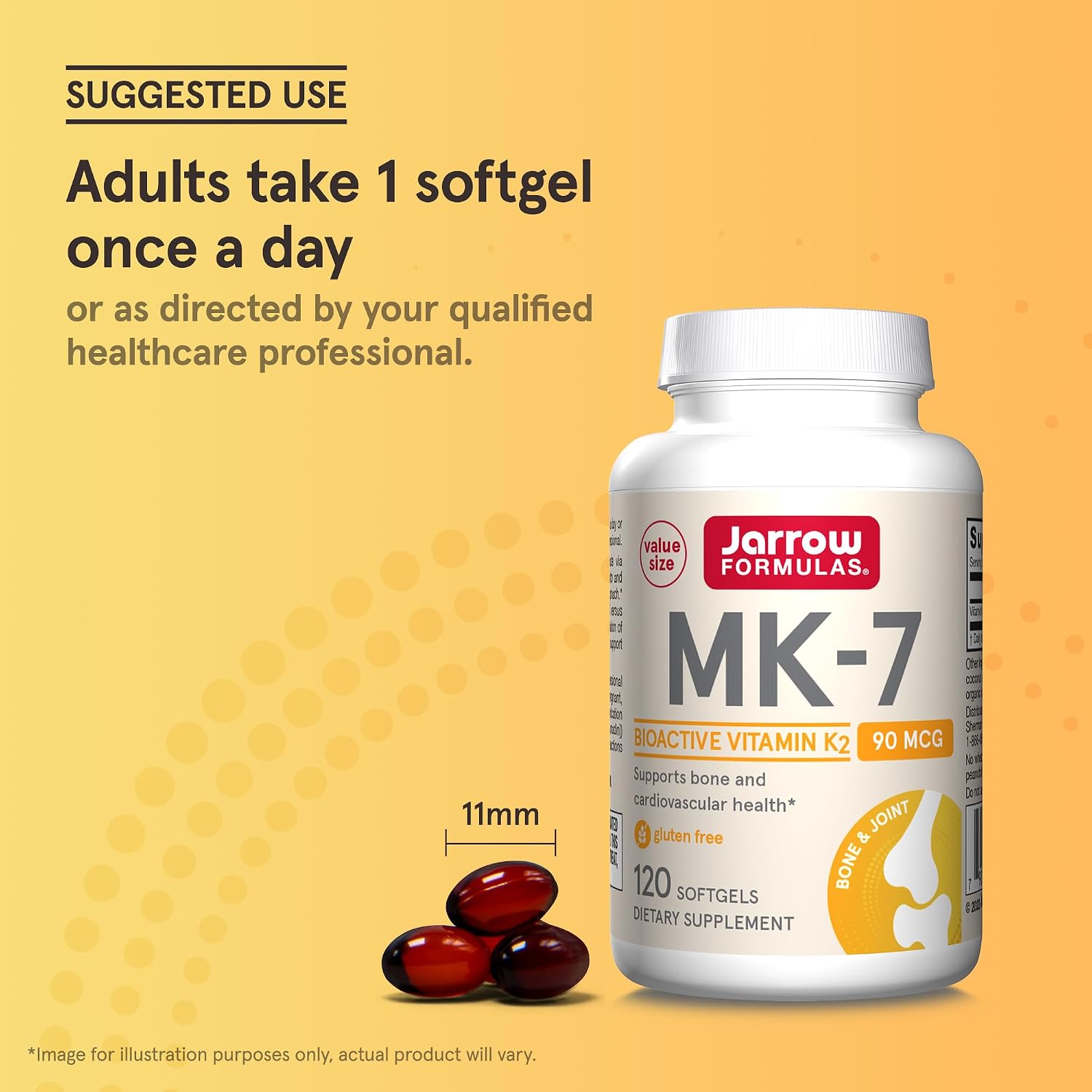 Jarrow Formulas MK-7 90mcg - Vitamina K2 (MK-7) - 120 Cápsulas Blandas (12 Envases)