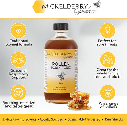 Mickelberry Gardens Pollen Honey Tonic (Pack – Polen de abeja crudo fermentado: Rico en proteínas, enzimas y – Image 2