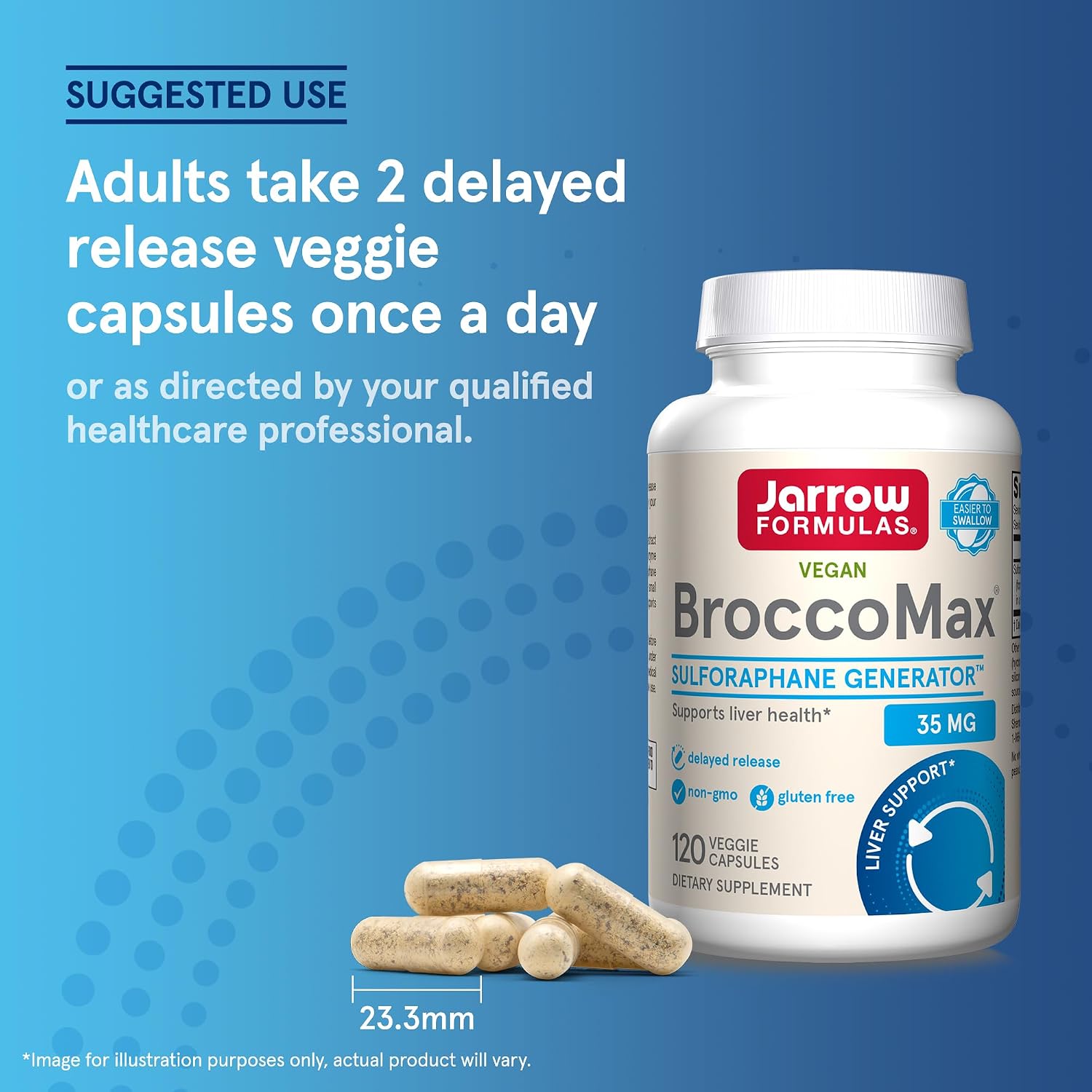 Jarrow Formulas BroccoMax Sulforaphane Generator 35 mg – 120 Delayed-Release Vegetable Capsules