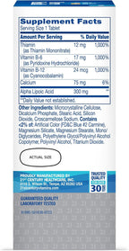 21st Century Nerve Health - Ácido Alfa Lipoico 300mg y Vitaminas B (30 comprimidos)
