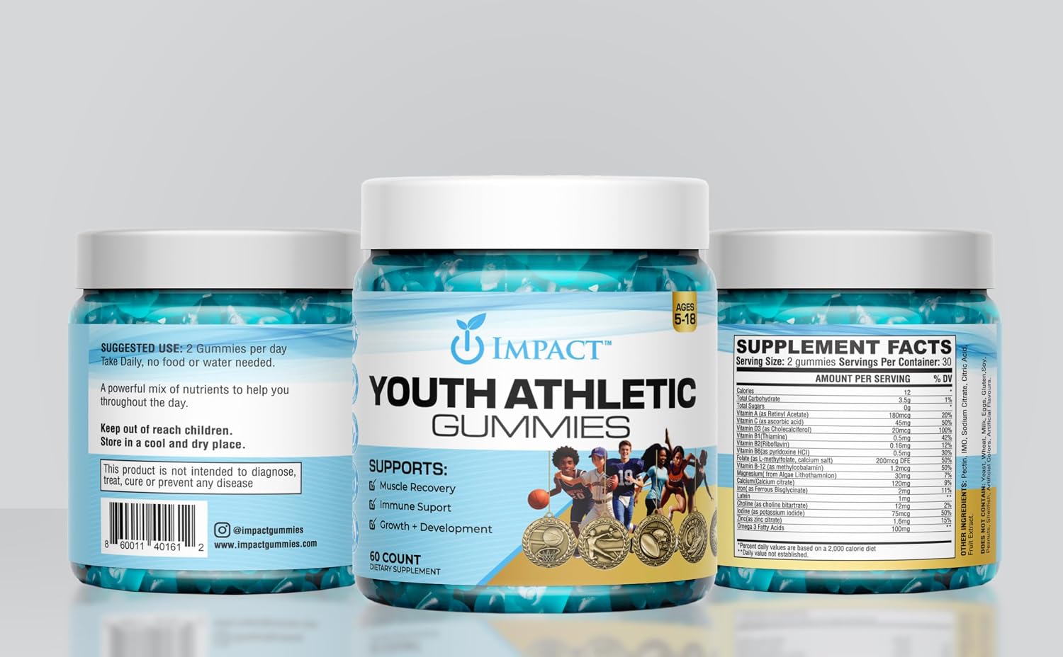 IMPACT Youth Athletic Gummies – Multivitamínico infantil en gominolas veganas