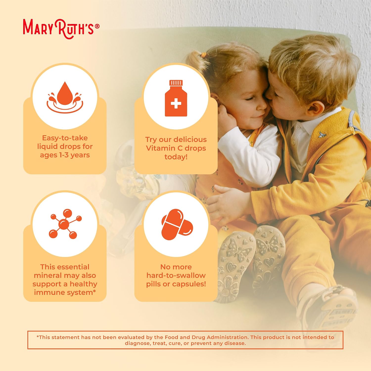 MaryRuth's Gotas Orgánicas de Vitamina C para Niños Pequeños (1-3 Años) – 15 mg por dosis – 30 dosis