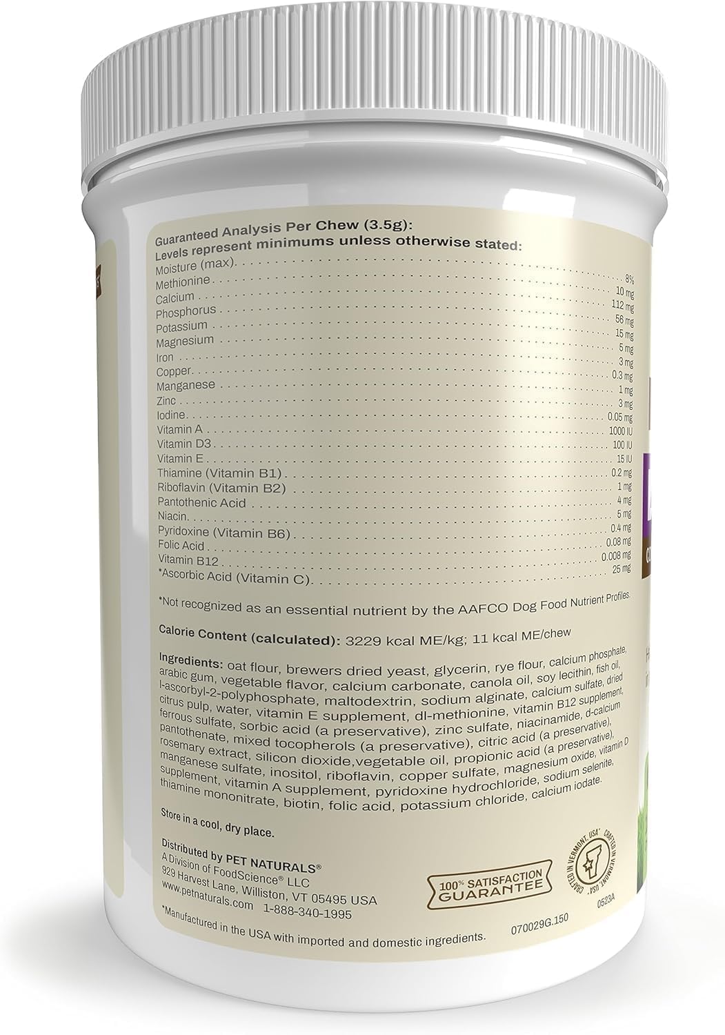 Pet Naturals Daily Multivitamin para Perros, Sabor Vegetal, 300 Chews