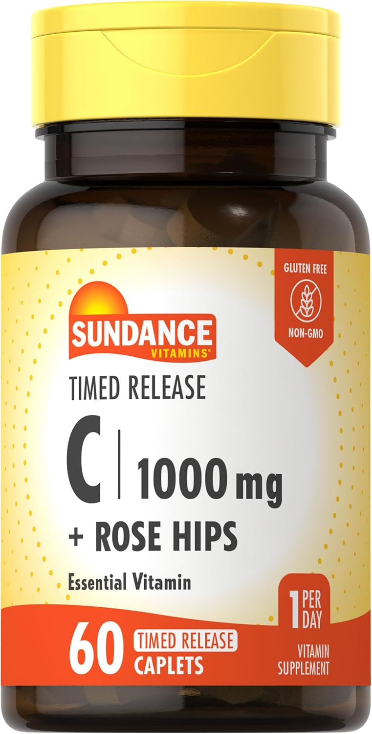 Sundance Vitamina C 1000mg con Rosa Mosqueta - 60 Cápsulas de Liberación Prolongada