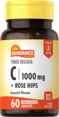 Sundance Vitamina C 1000mg con Rosa Mosqueta - 60 Cápsulas de Liberación Prolongada