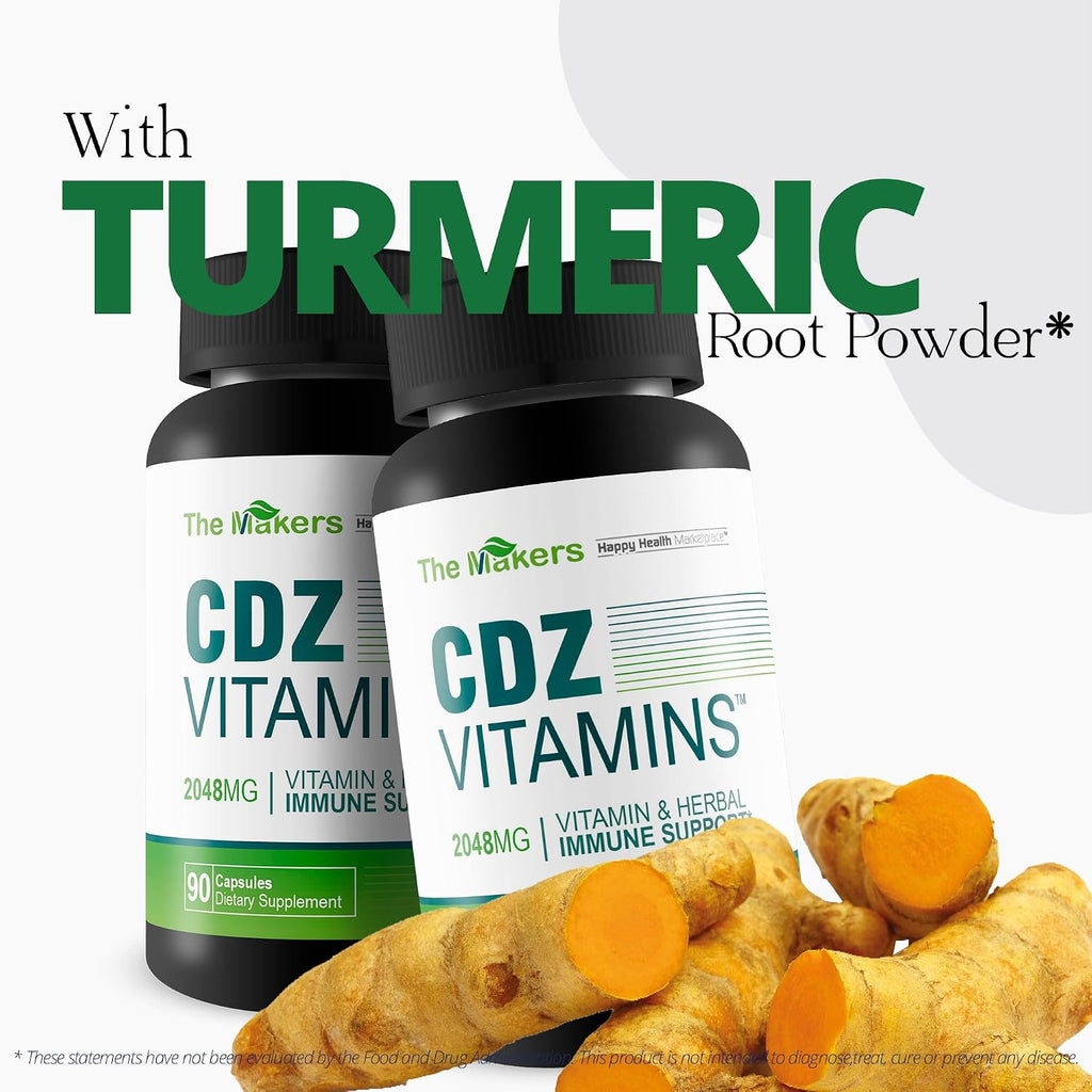 The Makers CDZ Vitamins - Suplemento de Vitamina C, D y Zinc con Hierbas