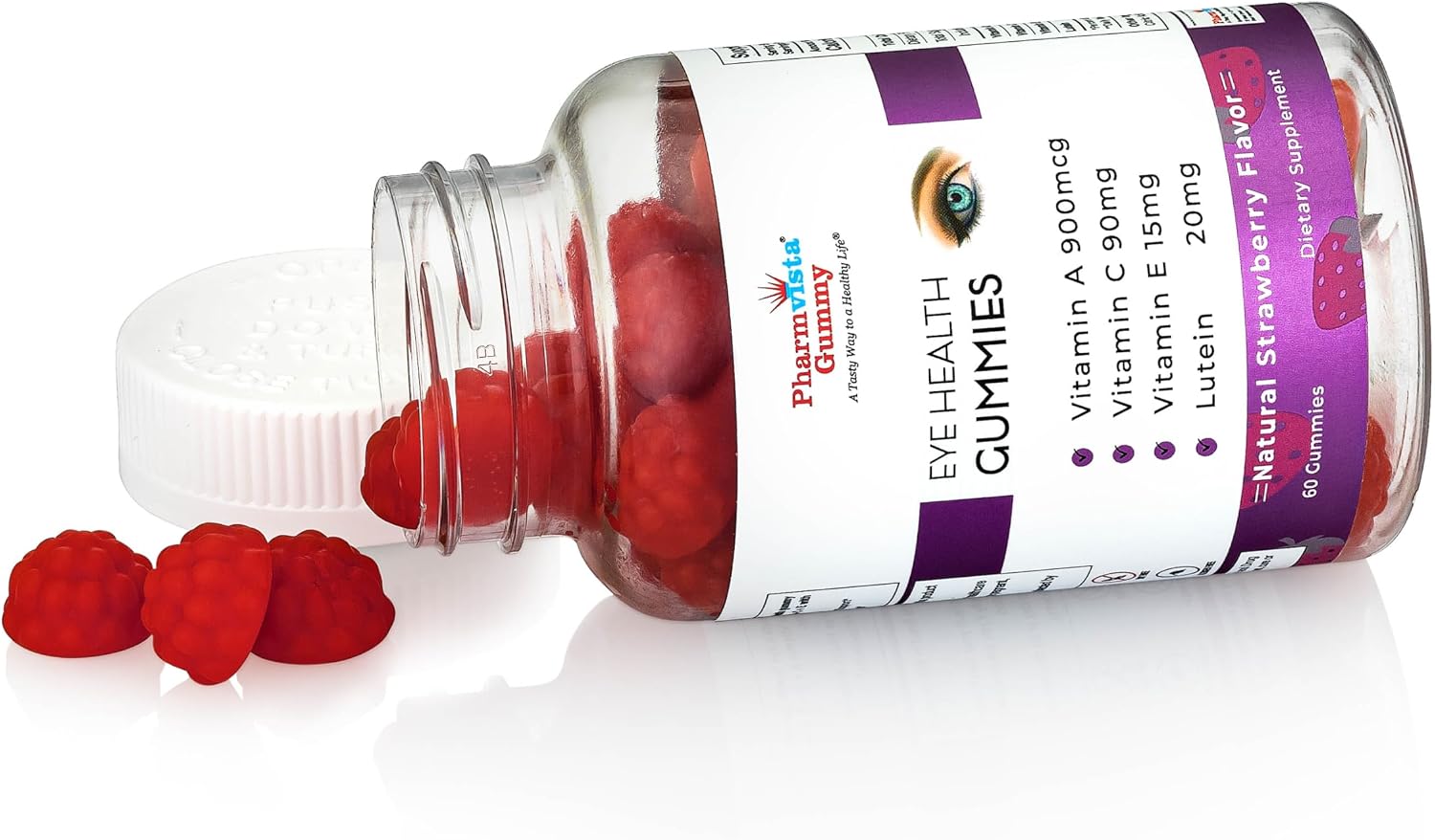 Pharmvista Gummy para la Salud Visual - Vitaminas A, C, E y Luteína - Sin Gluten, Vegano - 60 Gomitas