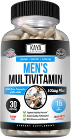 Kaya Naturals Multivitamínico para Hombres - Complejo de Vitaminas y Minerales con Zinc y Vitamina C - 30 Cápsulas Vegetales