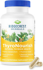 Ridgecrest Herbals ThyroNourish - Suplemento para la tiroides con ashwagandha, L-tirosina, yodo y algas marinas - 60 cápsulas