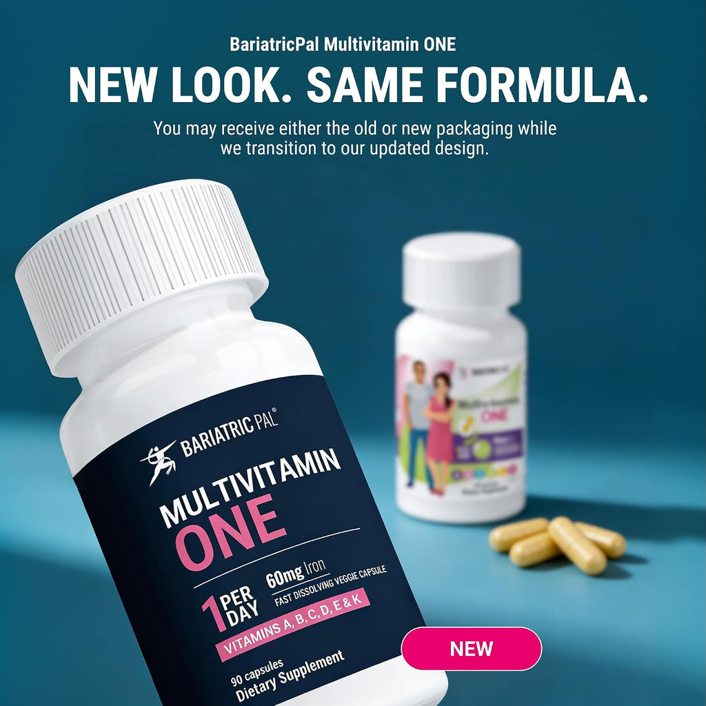 BariatricPal Multivitamin ONE - Multivitamínico bariátrico con hierro (60 mg), 90 cápsulas