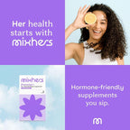 MIXHERS Prenatal+ Multivitamínico Prenatal y Postnatal en Polvo, Sabor a Frutos Rojos y Granada, 15 Sobres
