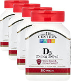 21st Century D 1000 UI Comprimidos, 300 unidades