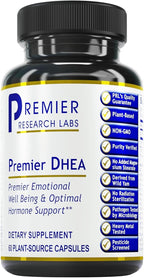 Premier DHEA 25mg - Pure DHEA Supplement - 60 Vegetarian Capsules
