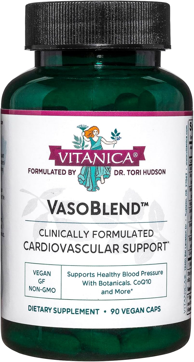 Vitanica VasoBlend, Apoyo Cardiovascular, Vegano, 90 Cápsulas