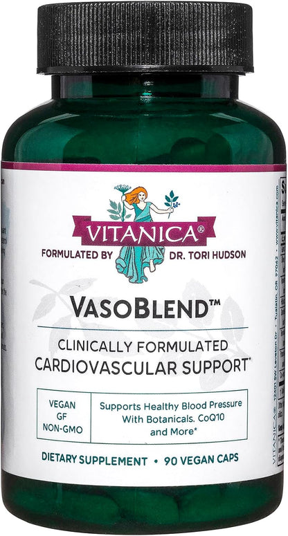 Vitanica VasoBlend, Apoyo Cardiovascular, – Magnesio: Contribuye al funcionamiento normal del sistema nervioso y a – Image 1