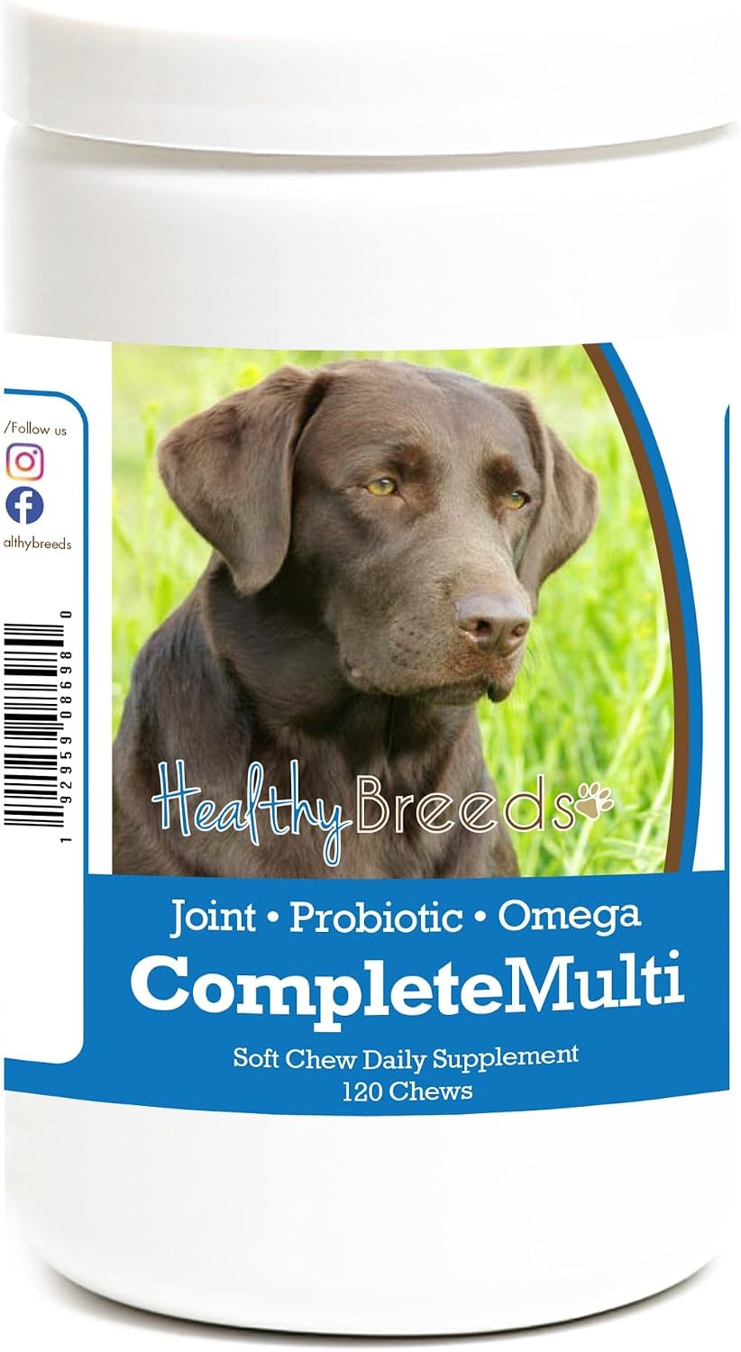 Healthy Breeds Multivitamínico Todo en Uno para Labrador Retriever – 120 Comprimidos Masticables