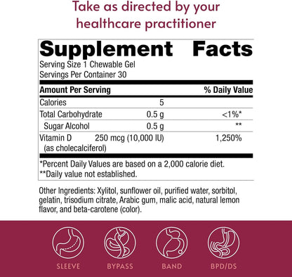 Bariatric Advantage Vitamina D3 Geles – El funcionamiento normal de los músculos.* – Image 4