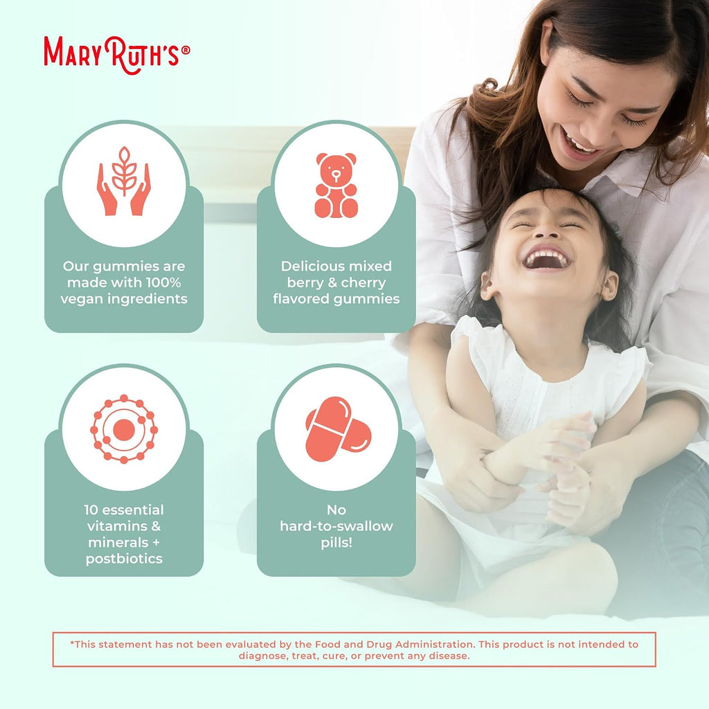 MARYRUTH'S Organics Multivitamínico Infantil + Postbióticos, 60 Gomitas