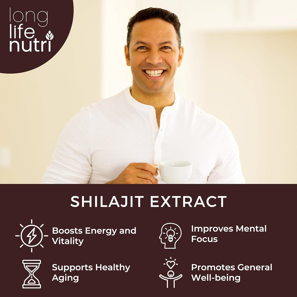 Shilajit Puro del Himalaya 500mg con Ácido Fúlvico 15% | 120 Cápsulas Vegetales | Suplemento para Vitalidad y Claridad Mental