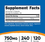 Nutricost Cápsulas de Estroncio 750mg, 240 Cápsulas - Vegetariano, Sin OGM, Sin Gluten