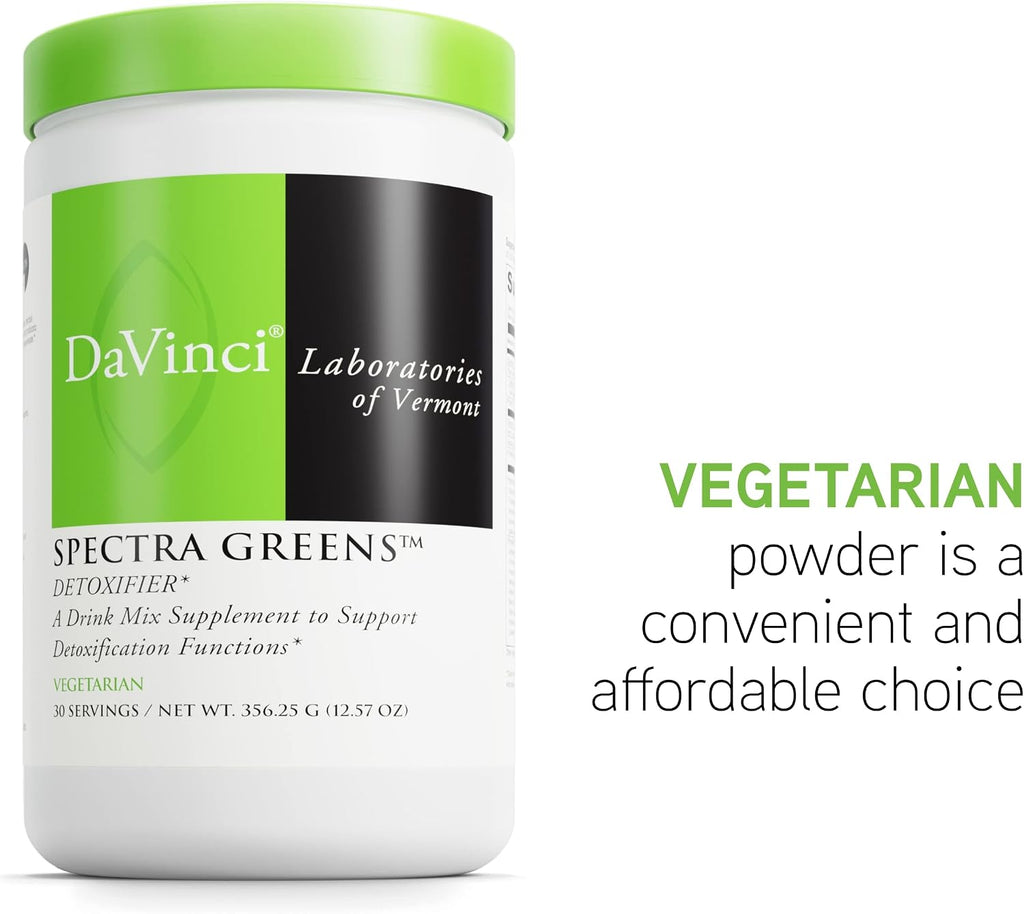 DAVINCI Labs Spectra Greens Detoxifier - Suplemento Verde Detox con Probióticos y Enzimas Digestivas (356.25 g, 30 porciones)