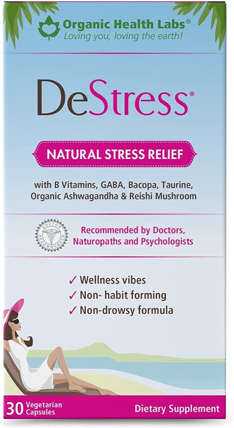 DeStress All-Natural: Alivio del Estrés, 30 Cápsulas Veganas